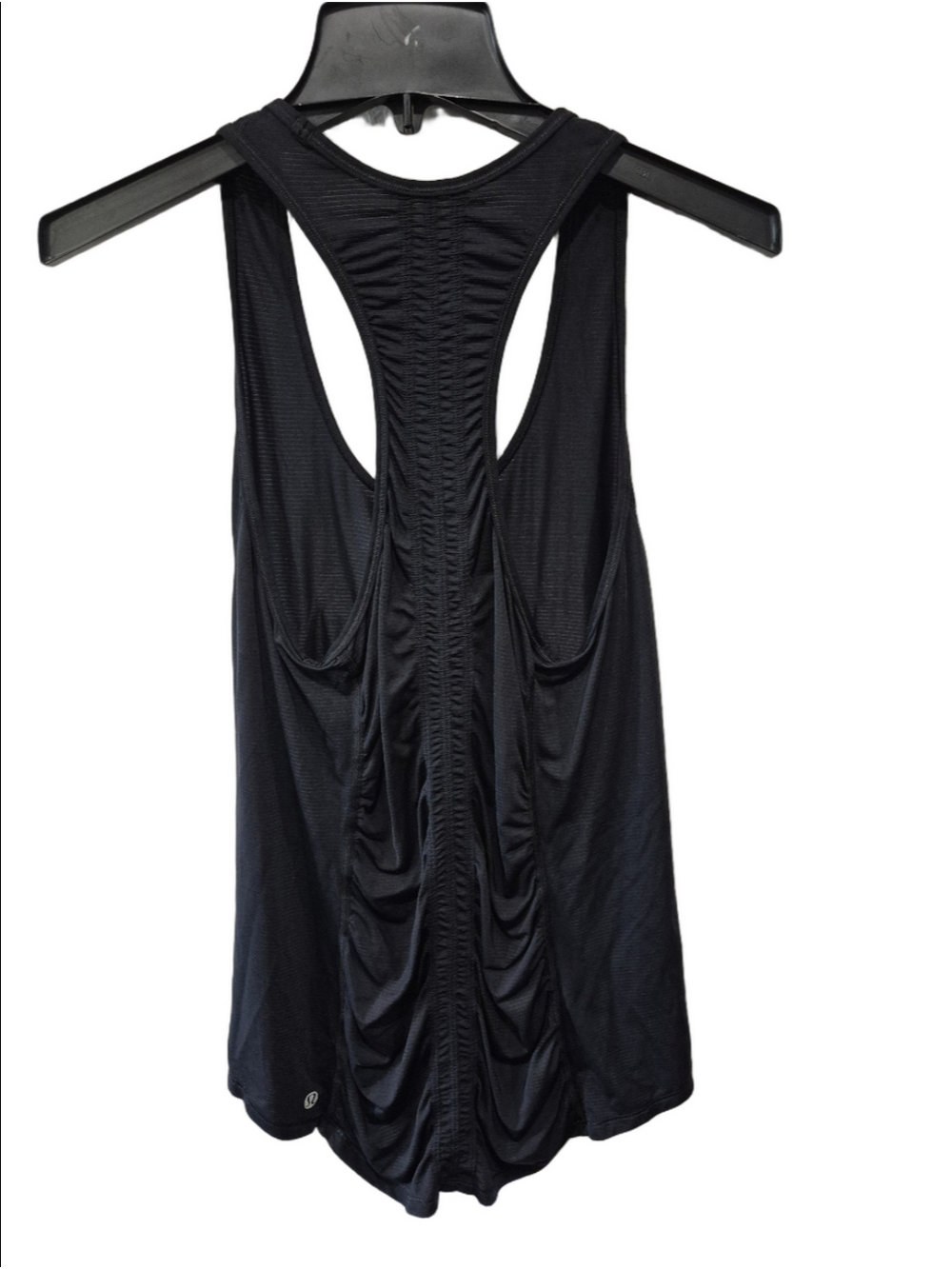 Lululemon Ruched Racerback Tank Top The Sweat Life Graphic Black Size 8 - Picture 5 of 5